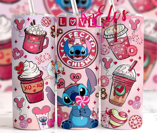 Cafecito & Chisme Stitch Tumbler