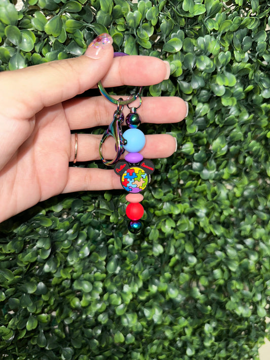 Mickey Autism Bead Keychain