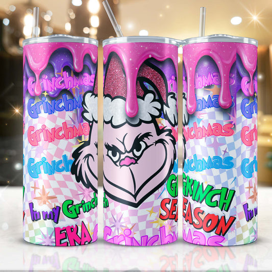 Pink Grinch tumbler