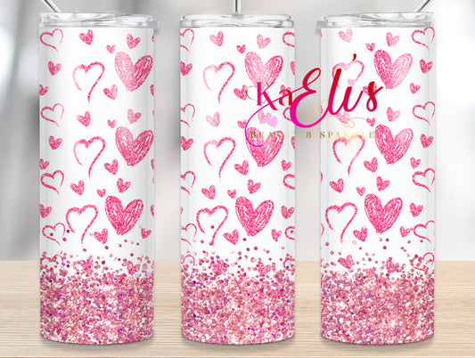 Heart Glitter Tumbler