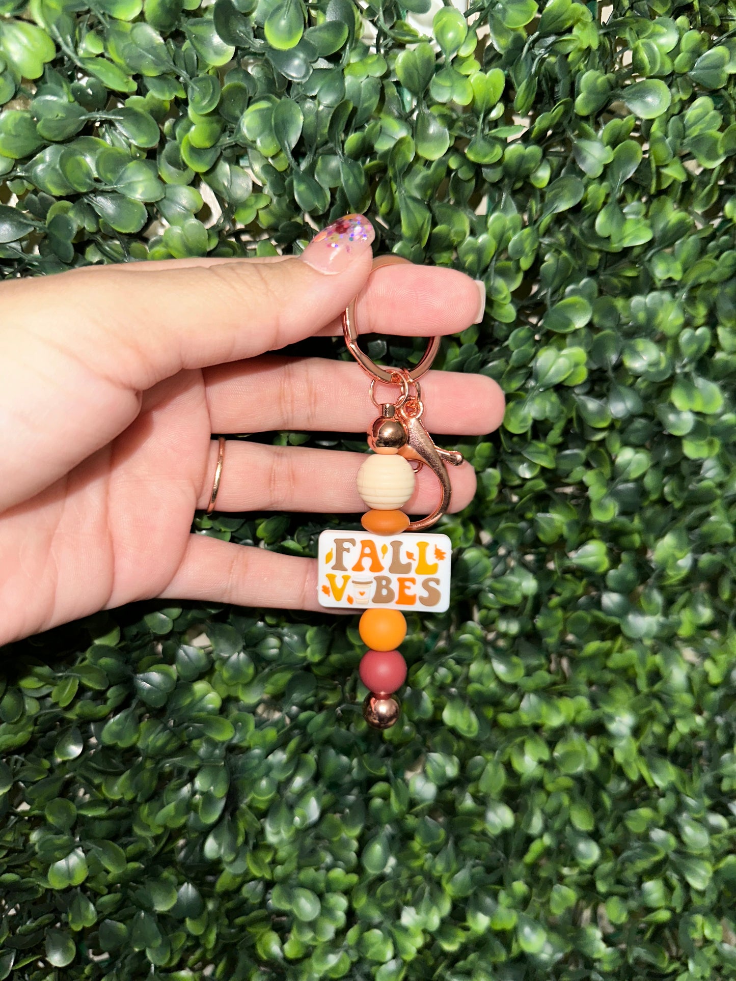 Fall Vibes bead Keychain