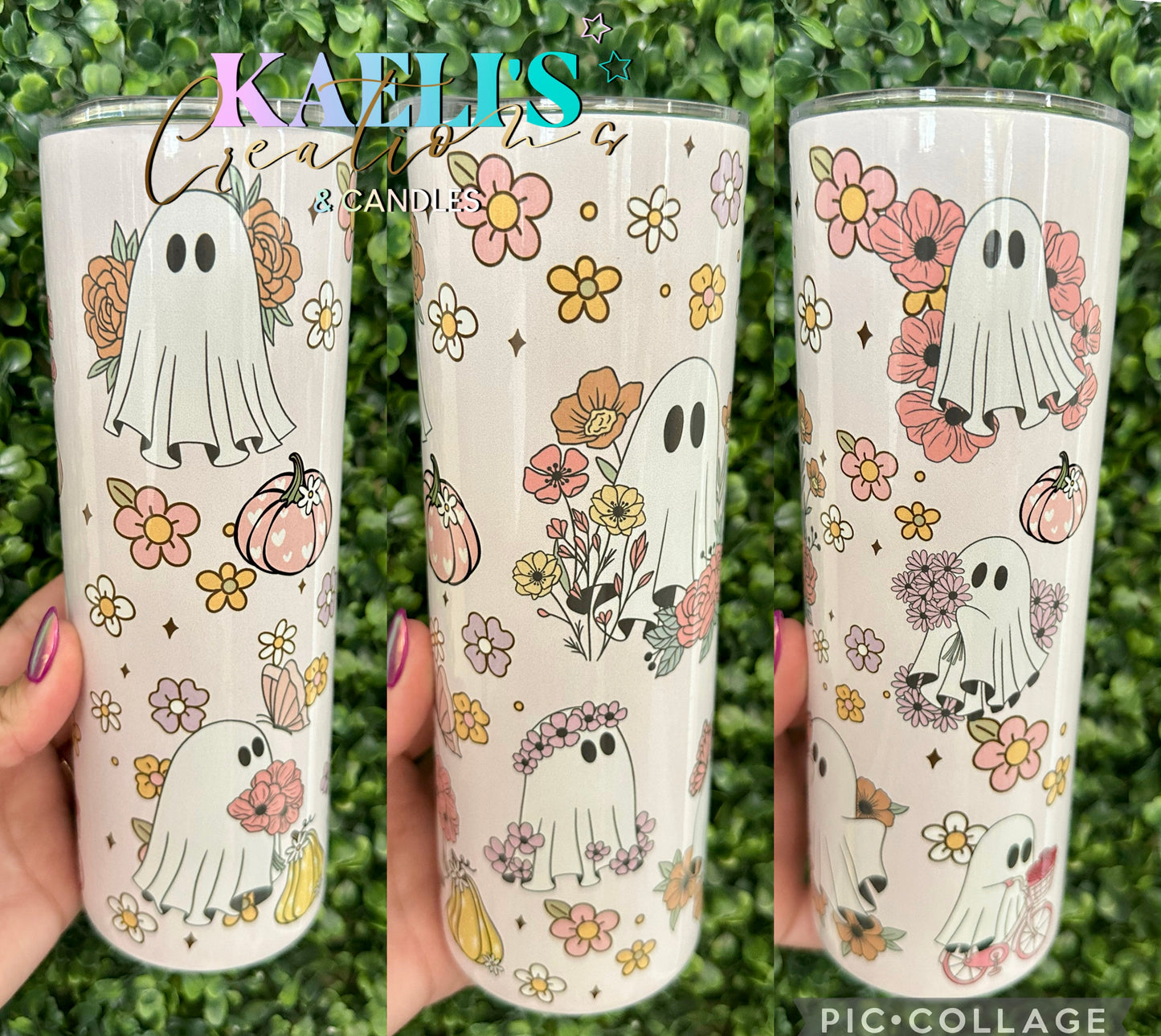 Ghost Floral Tumbler